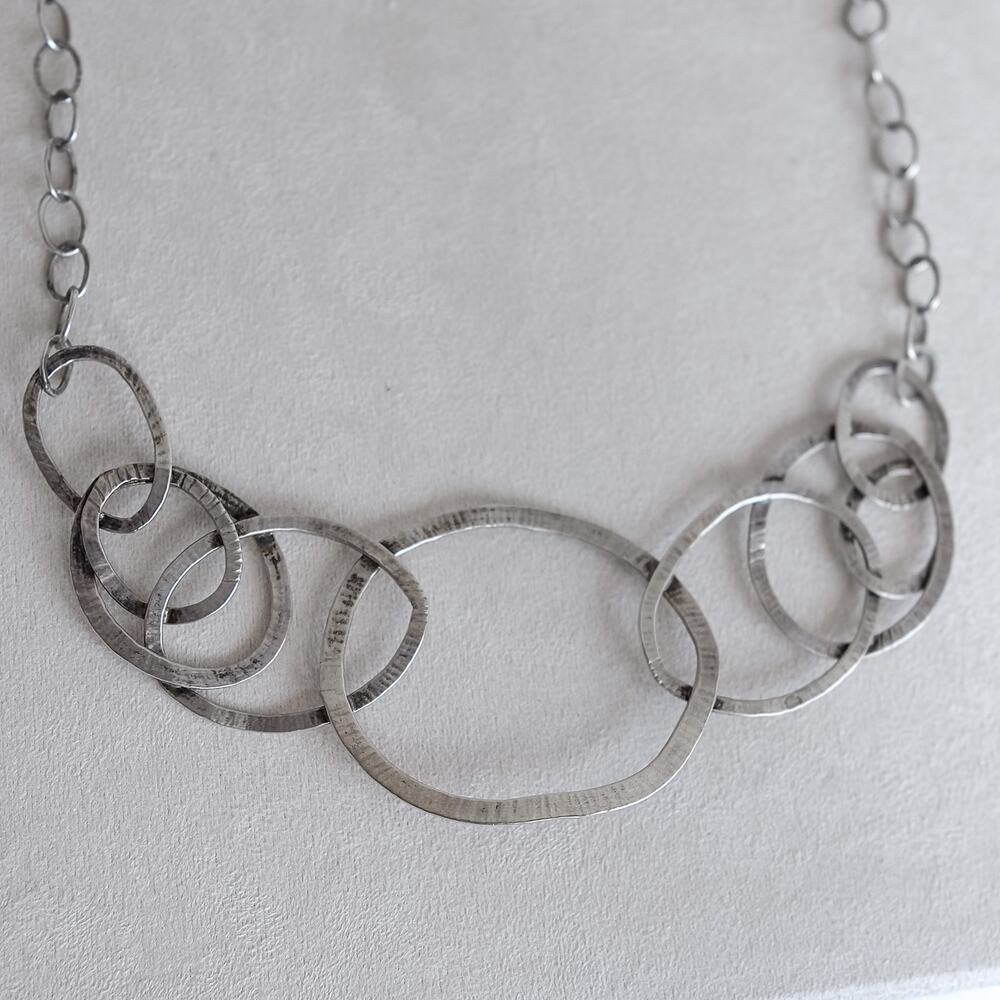 Silpada Pop The Bubbly Sterling Silver Bib Necklace N2450 Retired Textured